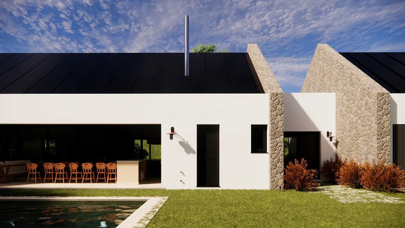 Residência prp — casa nova em estilo farmhouse em condomínio